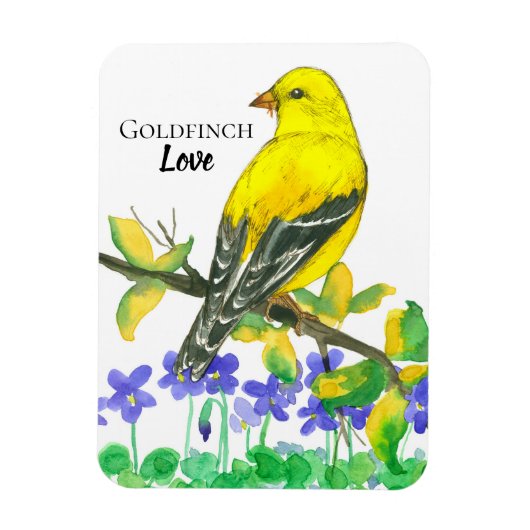 State Bird of New Jersey American Goldfinch Love Magneet (Verticaal)