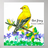 State Bird of New Jersey Eastern Goldfinch Poster (Voorkant)
