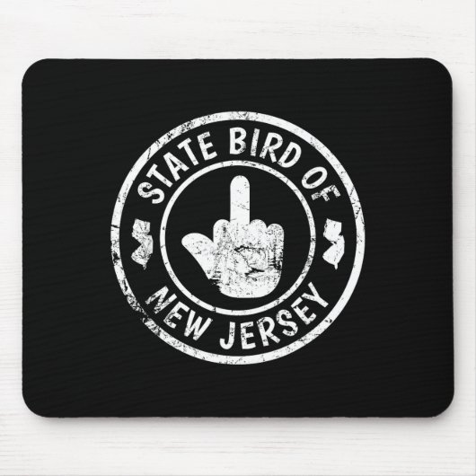 State Bird Of New Jersey Middle Finger Funny Distr Muismat (Voorkant)