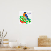 State Bird of New York Waterverf Bluebird Poster (Keuken)