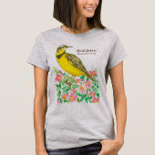 State Bird of North Dakota Westerne Meadowlark T-shirt (Voorkant)