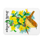 State Bird of South Carolina Wren Waterverf Magneet (Horizontaal)