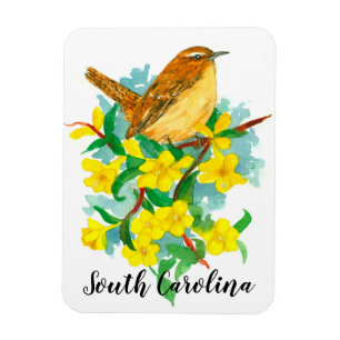 State Bird of South Carolina Wren Waterverf Magneet