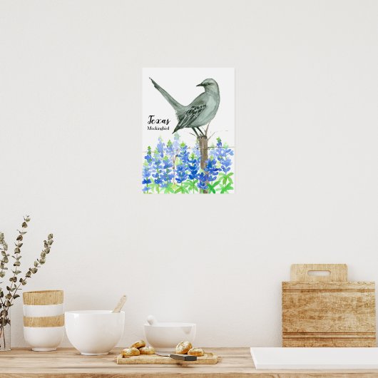 State Bird of Texas Mockingbird Poster (Keuken)