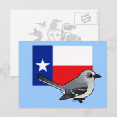 State Birdorable of Texas: Noordelijke Mockingvoge Briefkaart (Voorkant / Achterkant)