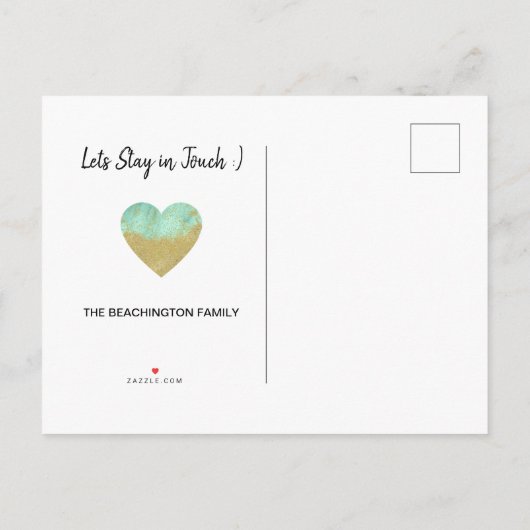 *~* STATE California Glitter Mint Moving Aankondigingskaart (Achterkant)