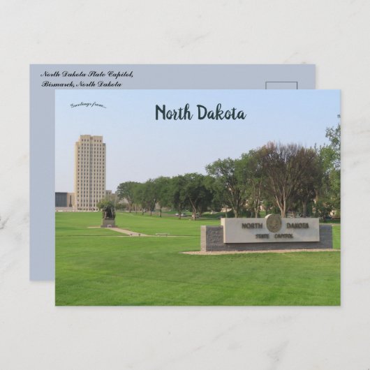 State Capitol Bismarck North Dakota Briefkaart (Voorkant / Achterkant)