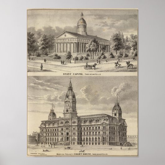 State Capitol, Marion County Court House Poster (Voorkant)