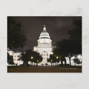 State Capitol of Austin, Texas bij nacht Briefkaart