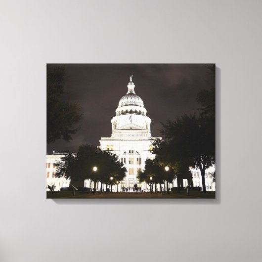 State Capitol of Austin, Texas bij nacht Canvas Afdruk (Voorkant)