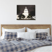 State Capitol of Austin, Texas bij nacht Canvas Afdruk (Insitu (Slaapkamer))
