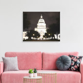 State Capitol of Austin, Texas bij nacht Canvas Afdruk (Insitu (Woonkamer))