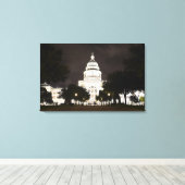 State Capitol of Austin, Texas bij nacht Canvas Afdruk (Insitu (Houten vloer))