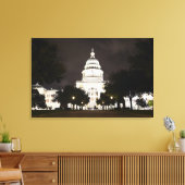 State Capitol of Austin, Texas bij nacht Canvas Afdruk (Insitu (Woonkamer))
