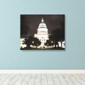 State Capitol of Austin, Texas bij nacht Canvas Afdruk (Insitu (Houten vloer))