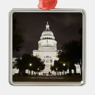 State Capitol of Austin, Texas bij nacht Metalen Ornament