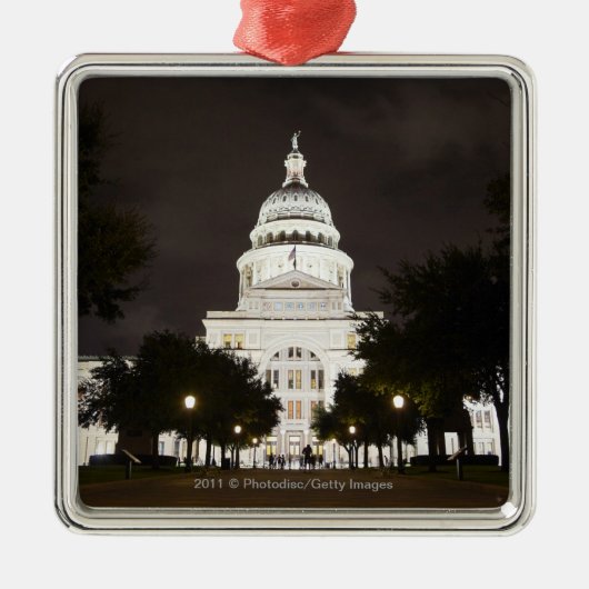 State Capitol of Austin, Texas bij nacht Metalen Ornament (Voorkant)
