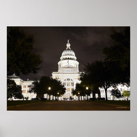 State Capitol of Austin, Texas bij nacht Poster (Voorkant)