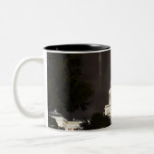 State Capitol of Austin, Texas bij nacht Tweekleurige Koffiemok (Links)