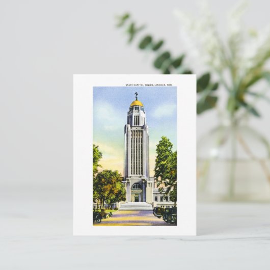 State Capitol Tower, Lincoln, Nebraska Briefkaart (Staand voorkant)