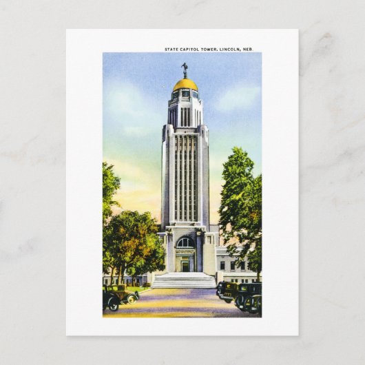State Capitol Tower, Lincoln, Nebraska Briefkaart (Voorkant)