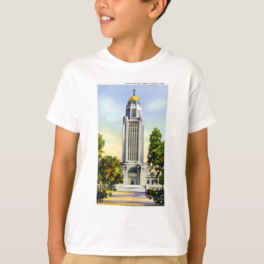 State Capitol Tower, Lincoln, Nebraska T-shirt (Voorkant)