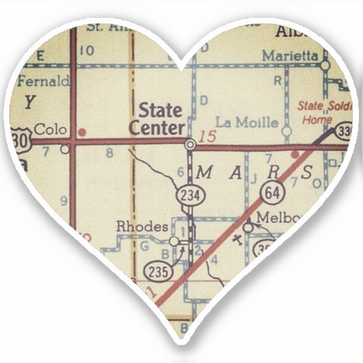State Centre Iowa  Map Sticker (Voorkant)