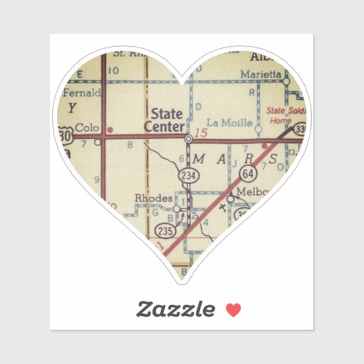 State Centre Iowa  Map Sticker (Vel)