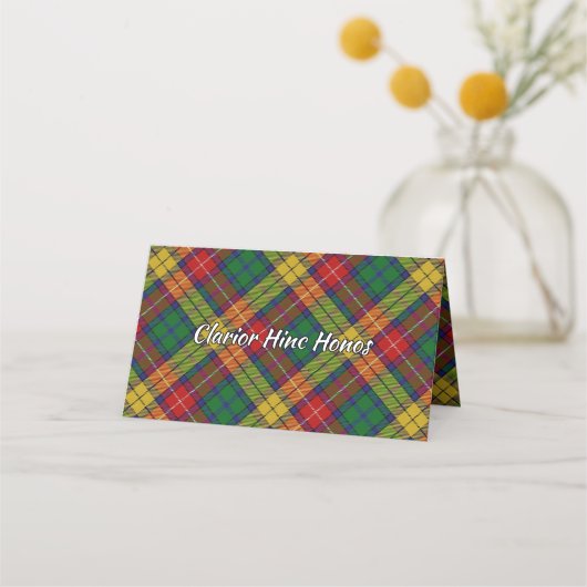 State Clan Buchanan Tartan Motto Plaatskaartje (Achterkant)