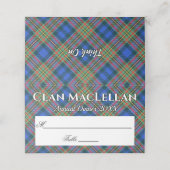 State Clan MacLellan Tartan Motto Plaatskaartje (Buitenkant ongevouwen)