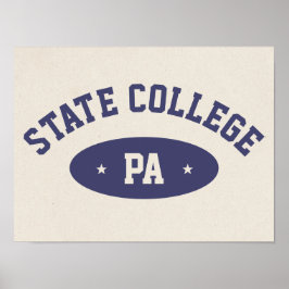 State College, PA Retro Varsity-Style Poster