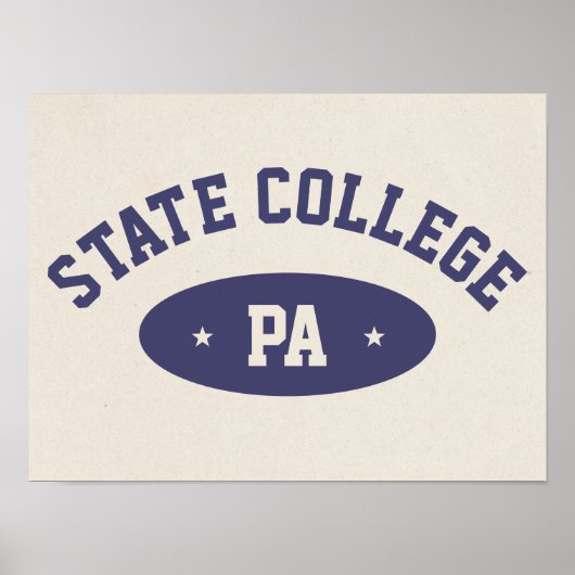 State College, PA Retro Varsity-Style Poster (Voorkant)