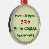 STATE COLLEGE PENNSYLVANIA CHRISTMAS ORNAMENT 2016 (Rechts)