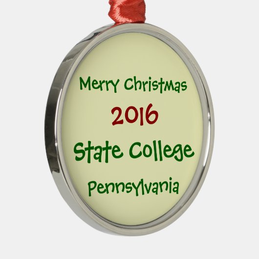 STATE COLLEGE PENNSYLVANIA CHRISTMAS ORNAMENT 2016 (Rechts)