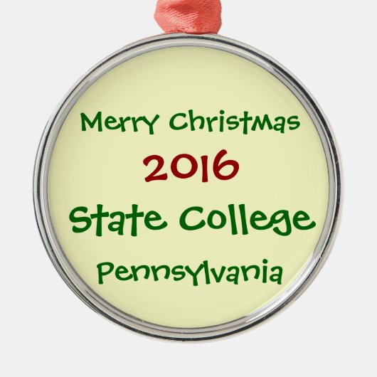 STATE COLLEGE PENNSYLVANIA CHRISTMAS ORNAMENT 2016 (Voorkant)