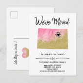 *~* STATE COLORADO Glitter Pink Moving Aankondigingskaart (Voorkant / Achterkant)
