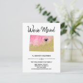 *~* STATE COLORADO Glitter Pink Moving Aankondigingskaart (Staand voorkant)