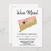 *~* STATE CONNECTICUT | Nieuw adres - verplaatsen Aankondigingskaart (Voorkant / Achterkant)