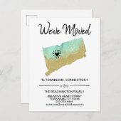 *~* STATE CONNECTICUT | Nieuw adres - verplaatsen Aankondigingskaart (Voorkant / Achterkant)