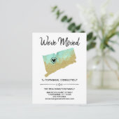 *~* STATE CONNECTICUT | Nieuw adres - verplaatsen Aankondigingskaart (Staand voorkant)