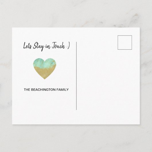 *~* STATE DELAWARE Bewegend Glitter - Nieuw Adres Aankondigingskaart (Achterkant)