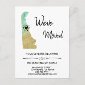 *~* STATE DELAWARE Bewegend Glitter - Nieuw Adres Aankondigingskaart (Voorkant)