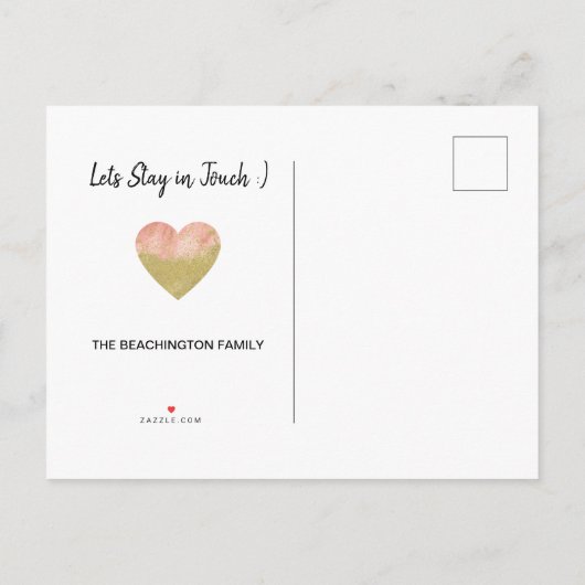 *~* STATE DELAWARE Glitter Peach Moving Aankondigingskaart (Achterkant)