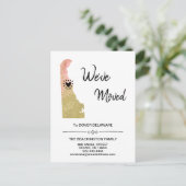 *~* STATE DELAWARE Glitter Peach Moving Aankondigingskaart (Staand voorkant)