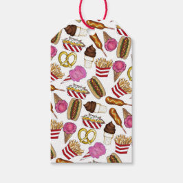 State Fair Carnival Food Nachos Cotton Snoep Cadeaulabel