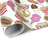 State Fair Carnival Food Nachos Cotton Snoep Cadeaupapier (Rol Hoek)