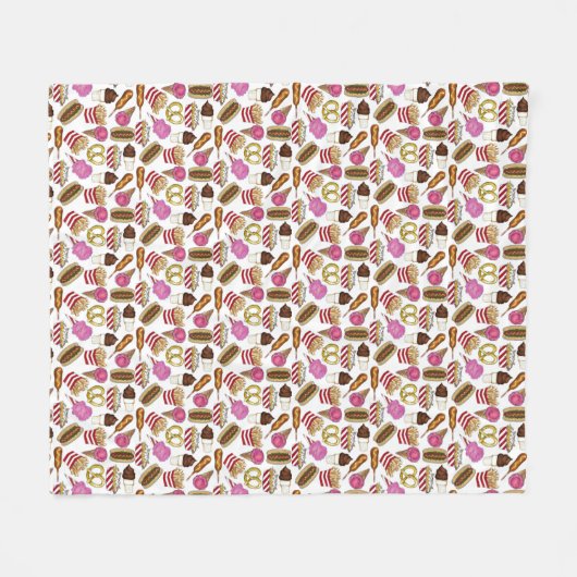 State Fair Carnival Food Nachos Cotton Snoep Fleece Deken (Voorkant (Horizontaal))