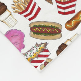 State Fair Carnival Food Nachos Cotton Snoep Fleece Deken
