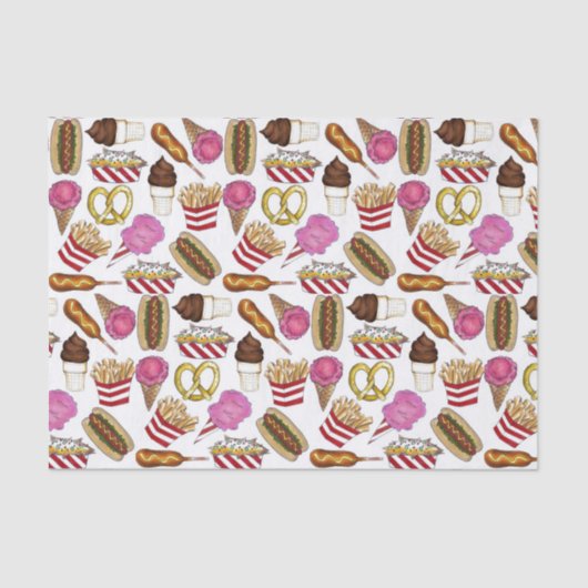 State Fair Carnival Food Nachos Cotton Snoep Tissuepapier (Voorkant)