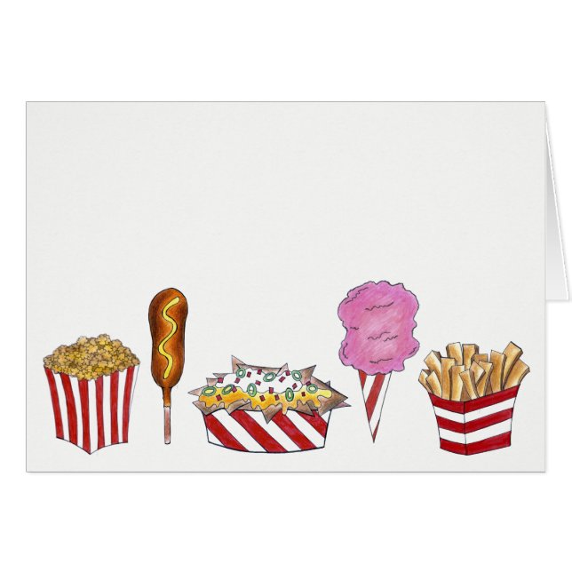 State Fair Carnival Foods Corndog Popcorn Nachos (Voorkant Horizontaal)